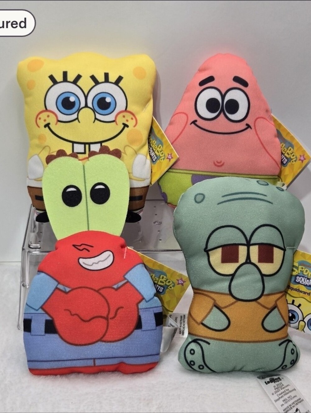 Spongebob Squarepants, Patrick Squidward and Mr Crabs Stuffed Plush Toys 5 inch